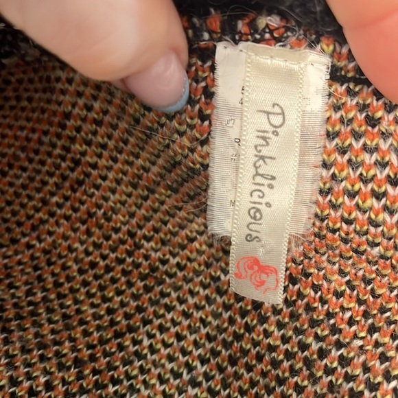 Vintage 1990’s Cardigan Sweater Crochet Trim Freeze Trees Size L/XL Pinkalicious - Picture 7 of 9